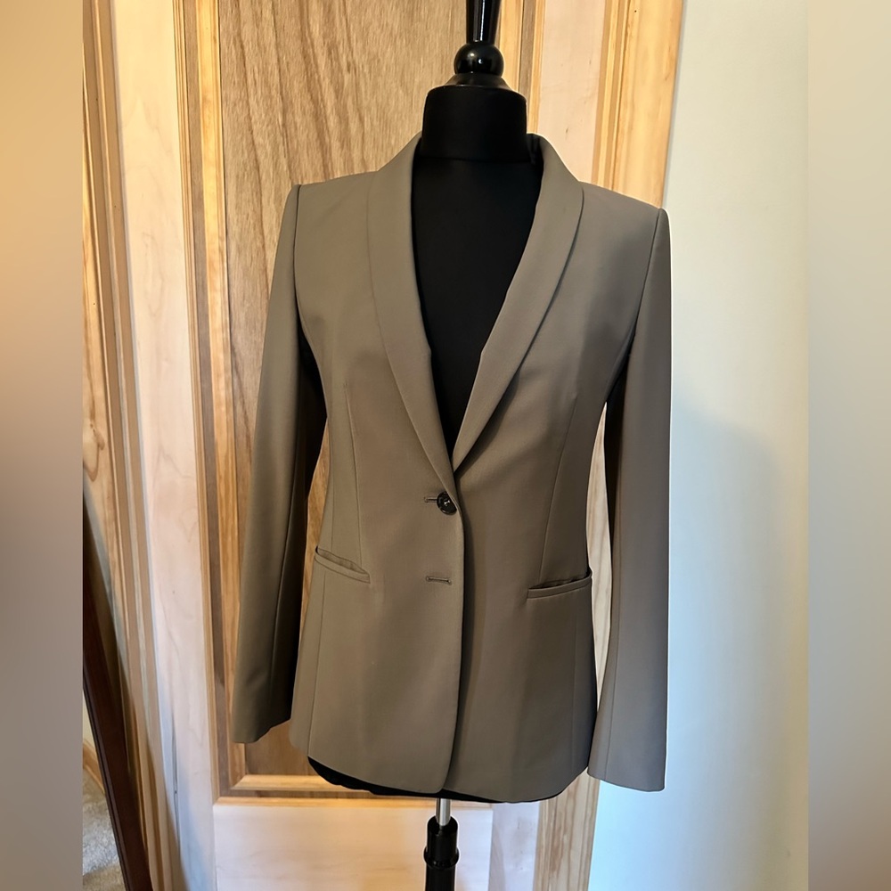 Ann Taylor Women's Taupe Shawl Lapel Blazer with Stretch